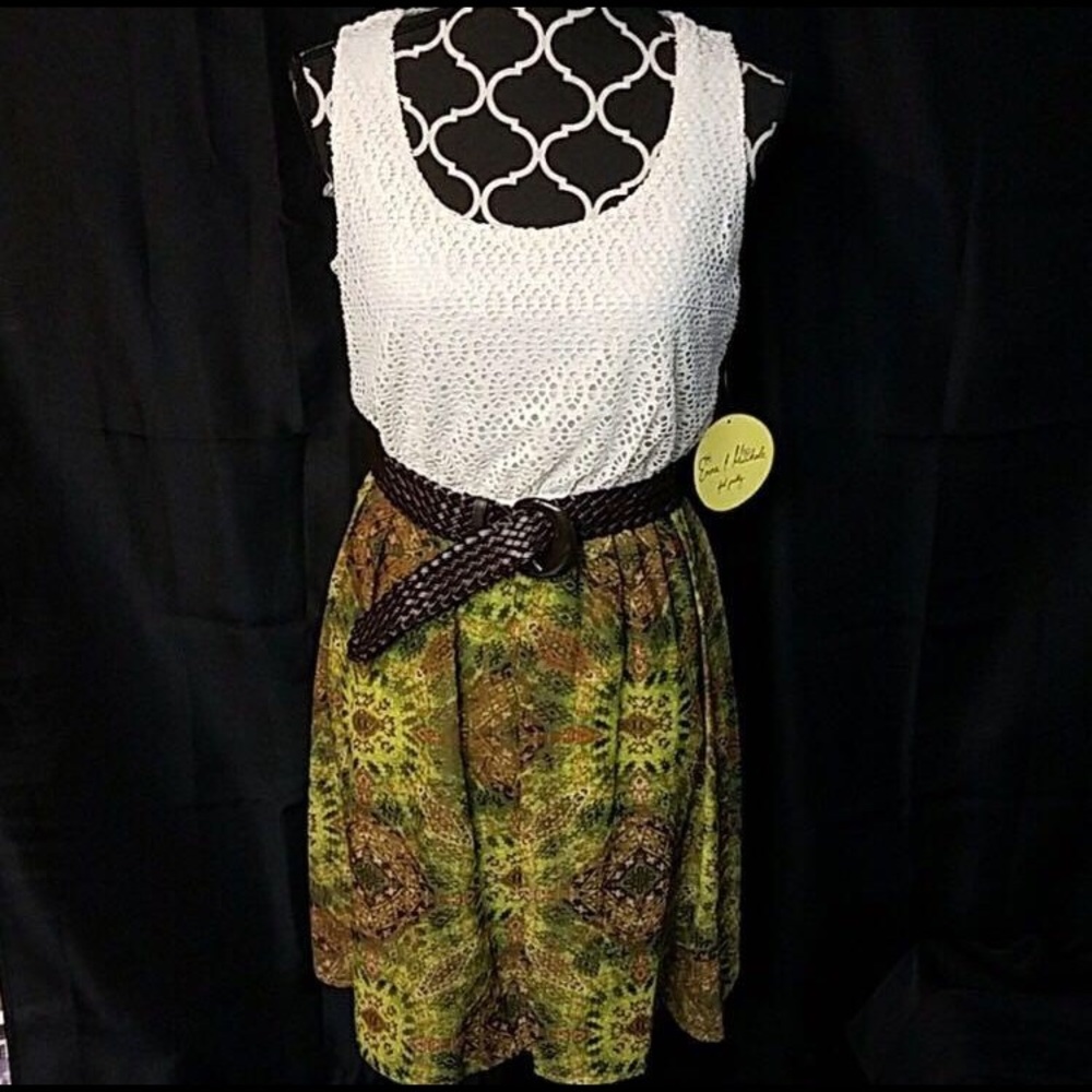 NWT Crochet Sundress With Belt Size Small